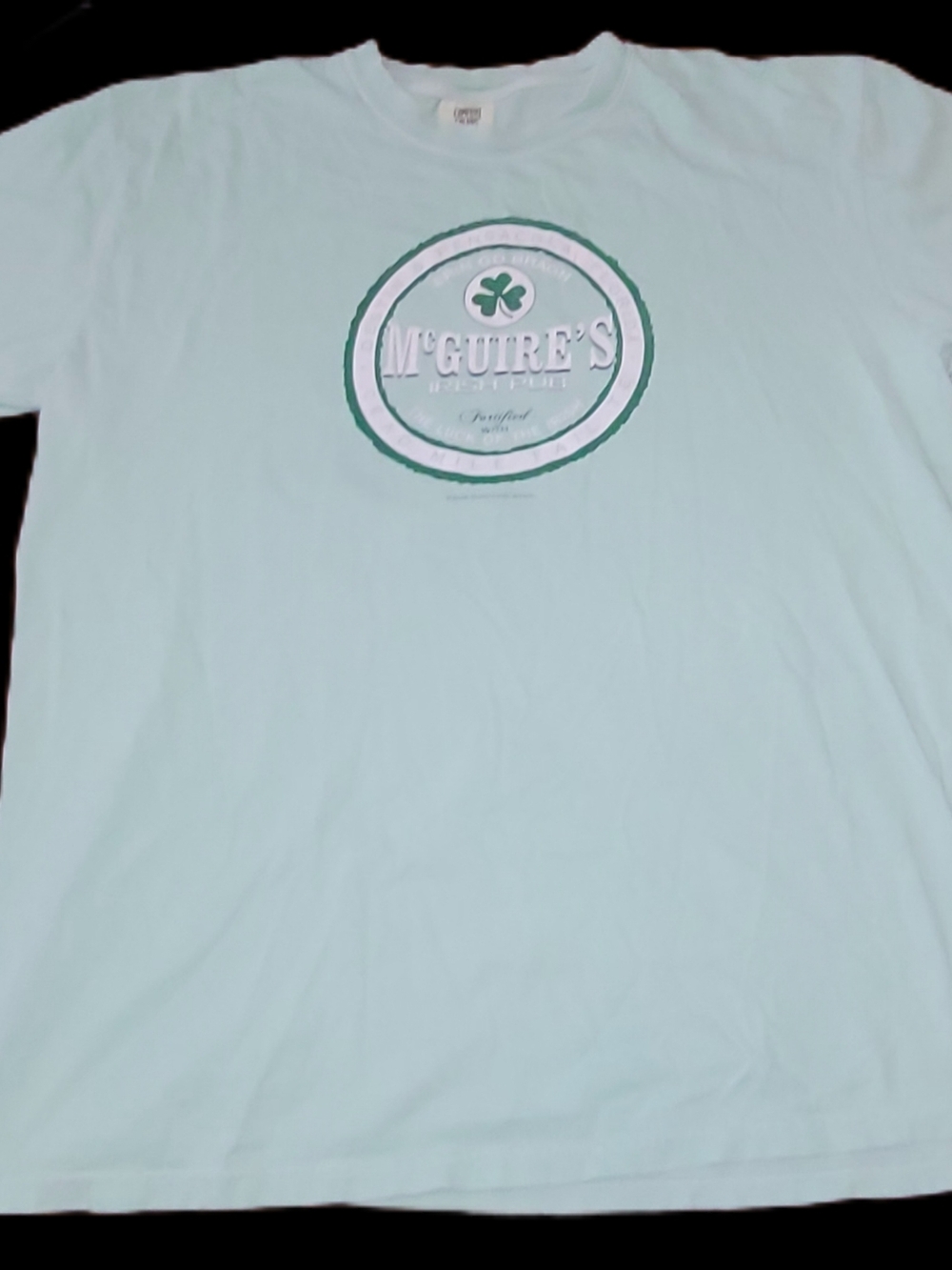 McGuire's Logo Tee in Pale Mint Green Destin & Pensacola, Florida XL